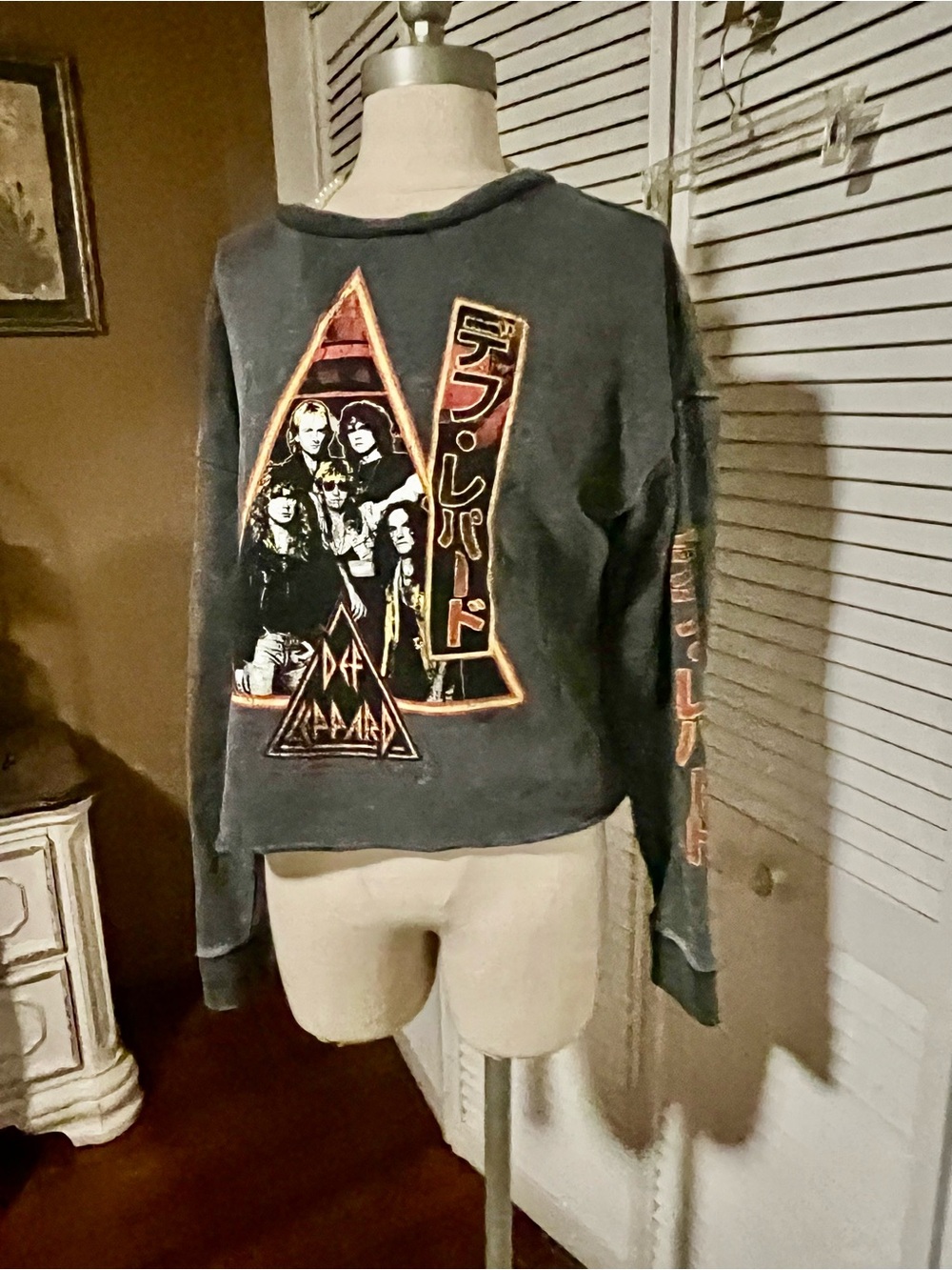 Junk Food Clothing Black Graphic Crewneck with Orange Accent